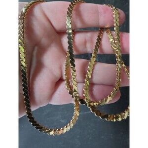 Gold Tone Metal Chain Necklace Vintage Costume Jewelry